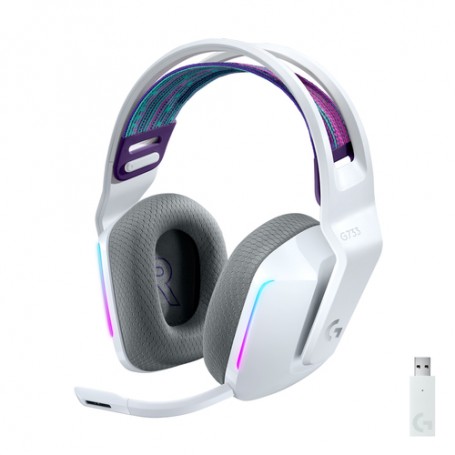 Logitech G G733 LIGHTSPEED Wireless RGB Gaming Headset Auricolare A Padiglione Giocare Bianco (981-000883)