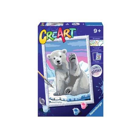Ravensburger CreArt Pawesome Polar Bear Colore per kit di verniciatura in base ai numeri (200795)