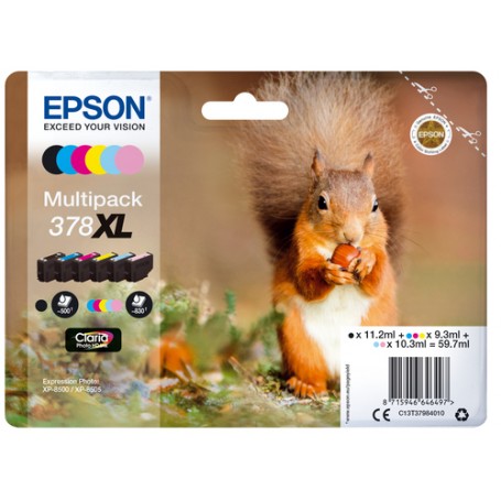 Epson Squirrel Multipack 6-colours 378XL Claria Photo HD Ink (C13T37984020)