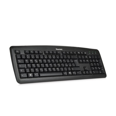 Hamlet Tastiera usb professionale con layout Inglese Internazionale Euro colore nero (XKKITA2-U4W-BK)