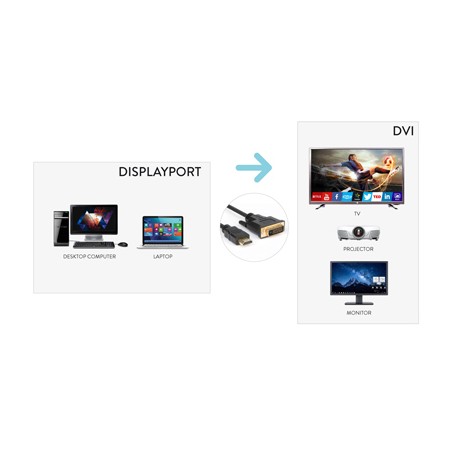 Hamlet XVCDP-DV18 cavo e adattatore video 1,8 m DisplayPort DVI Nero (XVCDP-DV18)