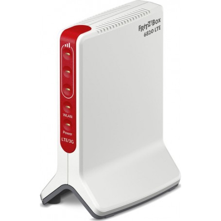 FRITZ! Box 6820 LTE International router wireless Gigabit Ethernet Banda singola (2.4 GHz) 3G 4G Rosso, Bianco (20002907)