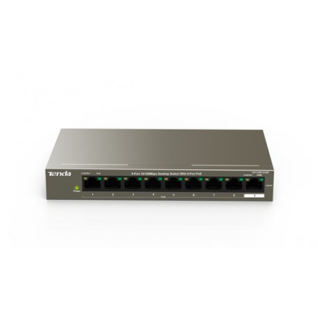 Tenda TEF1109P-8-63W Fast Ethernet (10/100) Supporto Power over Ethernet (PoE) Nero (TEF1109P-8-63W)