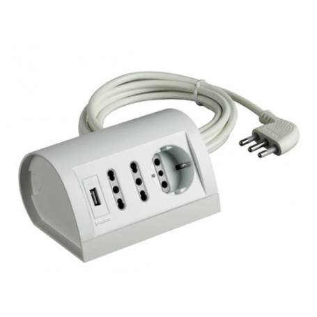 bticino S3711DU prolunghe e multiple 3 presa(e) AC Bianco (S3711DU)