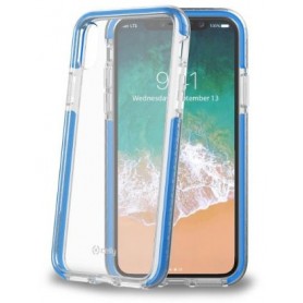 Celly HEXAGON900LB custodia per cellulare 14,7 cm (5.8") Cover a guscio Blu, Trasparente (HEXAGON900LB)