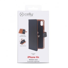 Celly WALLY998 custodia per cellulare 15,5 cm (6.1") Custodia a borsellino Nero, Marrone (WALLY998)