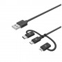 Celly USB3IN1BK cavo USB 1 m USB 2.0 USB A Micro-USB B Nero (USB3IN1BK)