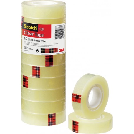 Scotch Torre nastri adesivi trasparenti 508 - 10 rotoli 15mm x 33m (65891)