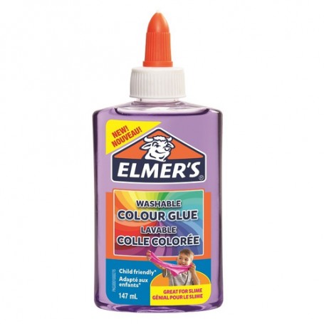 Elmer's Colla Liquida Colore VIOLA TRANSLUCIDO, Flacone da 147 ml, Ideale per lo slime (2109488)