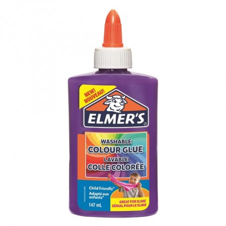 Elmer's Colla Liquida Colore VIOLA OPACO, Flacone da 147 ml, Ideale per lo slime (2109502)