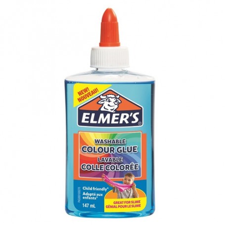 Elmer's Colla Liquida Colore BLU TRANSLUCIDO, Flacone da 147 ml, Ideale per lo slime (2109485)