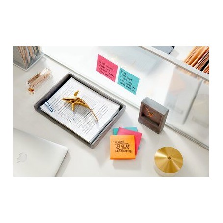 Post-It Super Sticky 675-3SSMIA sticker decorativi Carta Blu, Rosa, Giallo Rimovibile 3 pz (6413A)