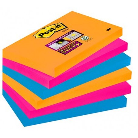 Post-It 655-6SS-EG pouch autoadesiva Rettangolo Blu, Arancione, Rosa 90 fogli (91572)