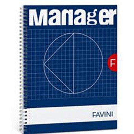 Favini Spiral Manager quaderno per scrivere 80 fogli Blu, Bianco (A293814)