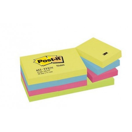 Post-It 653-TFEN pouch autoadesiva Rettangolo Blu, Verde, Rosa, Giallo 100 fogli (653-TFEN)