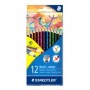 Staedtler Noris colour 185 pastello colorato Nero, Blu, Marrone, Verde, Azzurro, Verde chiaro, Magenta, Arancione, Pes (185 C12)