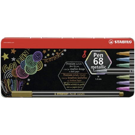 STABILO Pen 68 Metallic marcatore Medio Multicolore 8 pz (6808/8-32)