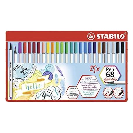 STABILO Pen 68 brush marcatore Multicolore 25 pz (568/25-32)