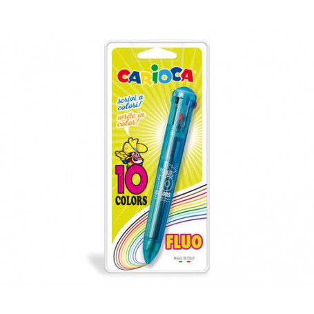 Carioca 10 Colors Multi Penna a sfera retrattile a clip 1 pz (41500)
