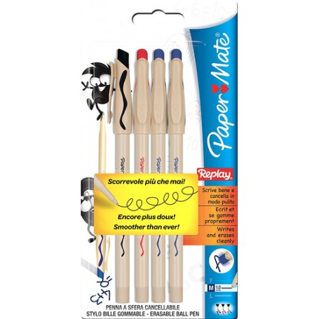 Papermate S0190775 penna a sfera Nero, Blu, Rosso Medio 4 pz (2027760)