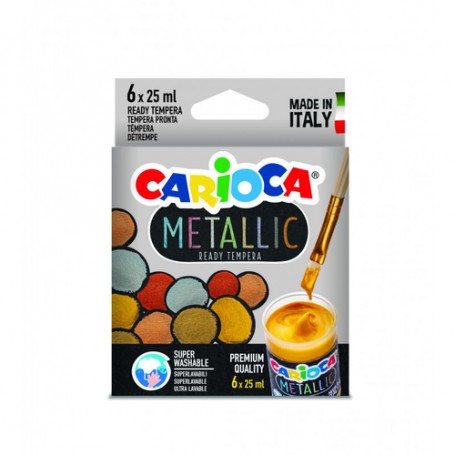 Carioca KO026 colore a tempera 25 ml Barattolo Bronzo, Rame, Oro, Rose Gold, Argento (KO026)