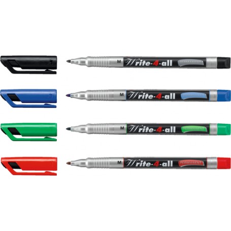 STABILO Write-4-all marcatore permanente Nero, Blu, Verde, Rosso 4 pz (146/4)