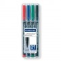 Staedtler Lumocolor 313 WP4 marcatore permanente Nero, Blu, Verde, Rosso 4 pz (313 WP4)