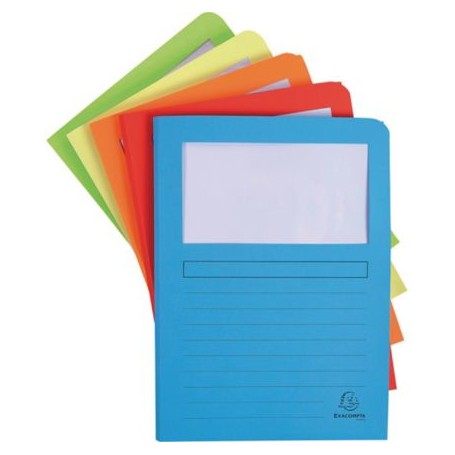 Exacompta Pack of 50 Window Folders Cartone Blu, Verde, Arancione, Rosso, Giallo A4 (50550E)