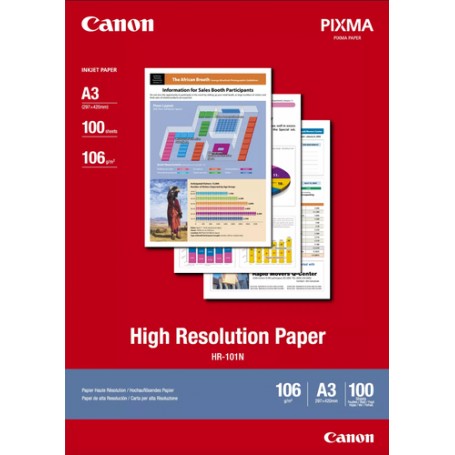 Canon HR-101N A3 High Resolution Paper carta inkjet A3 (297x420 mm) 100 fogli (1033A005AB)