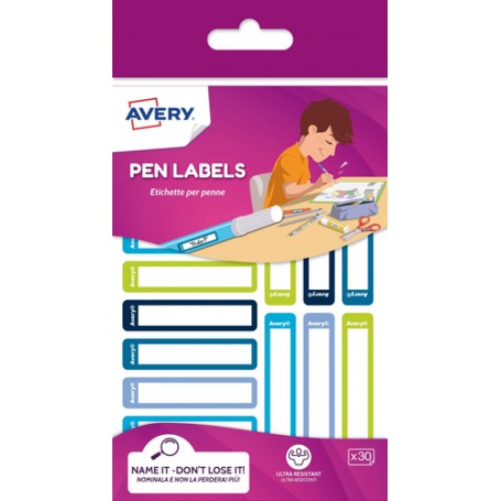 Avery RESMI30G-UK etichetta autoadesiva Rettangolo con angoli arrotondati Permanente Blu, Verde 30 pz (RESMI30G-UK)