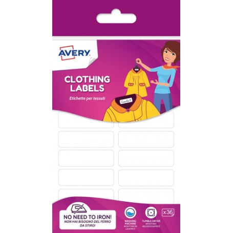 Avery ETVET36-UK etichetta autoadesiva Rettangolo Permanente Bianco 36 pz (ETVET36-UK)