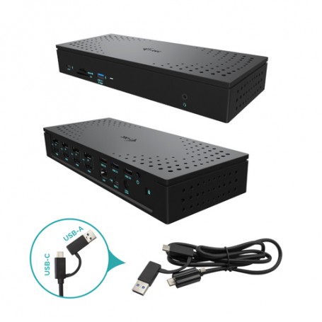 i-tec Universal USB 3.0/USB-C/Thunderbolt, Quattro 4K Display Docking Station + Power Delivery 100W (CAQUATTRODOCKPDPROIT)