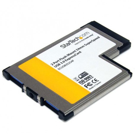 StarTech.com Adattatore scheda ExpressCard SuperSpeed USB 3.0 da 54 mm a scomparsa a 2 porte con supporto UASP (ECUSB3S254F)
