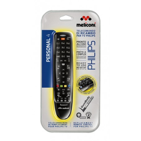 Meliconi Gumbody Personal 4 telecomando IR Wireless TV Pulsanti (806270BA)