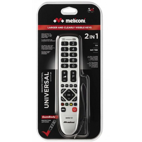 Meliconi Senior 2.1 telecomando IR Wireless TV, Sintonizzatore TV Pulsanti (806169)