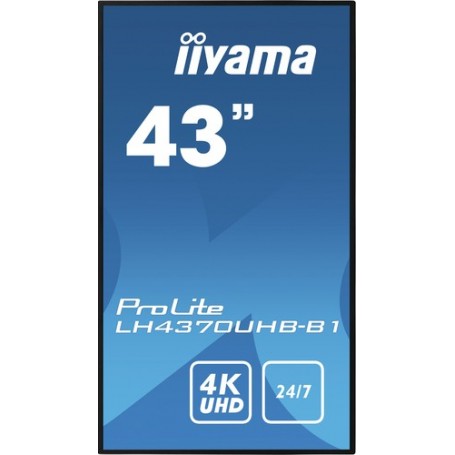 iiyama LH4370UHB-B1 visualizzatore di messaggi Pannello piatto per segnaletica digitale 108 cm (42.5") VA 4K Ultr (LH4370UHB-B1)