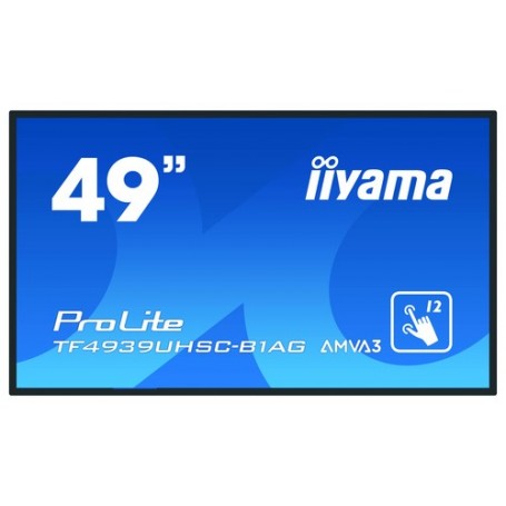 iiyama ProLite TF4939UHSC-B1AG monitor touch screen 124,5 cm (49") 3840 x 2160 Pixel Multi-touch Multi utente  (TF4939UHSC-B1AG)