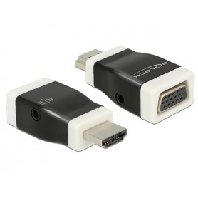 DeLOCK 65586 adattatore per inversione del genere dei cavi HDMI-A VGA Nero, Bianco (65586)
