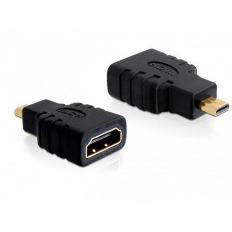DeLOCK HDMI micro D/HDMI A HDMI mirco D Nero (65242)