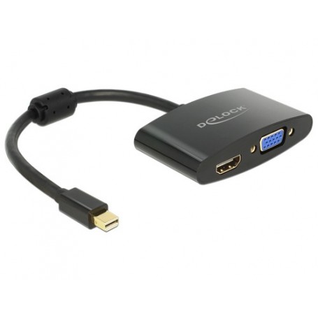 DeLOCK 65553 cavo e adattatore video 0,18 m mini Displayport HDMI-A, VGA Nero (65553)