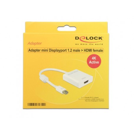 DeLOCK 62612 cavo e adattatore video 0,2 m mini DisplayPort 1.2 HDMI Bianco (62612)