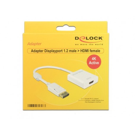 DeLOCK 62608 cavo e adattatore video 0,2 m DisplayPort 1.2 HDMI Bianco (62608)