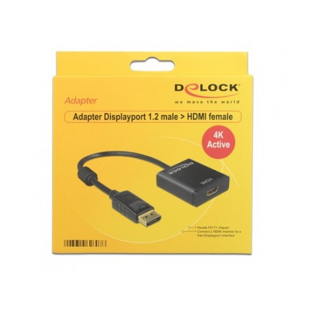 DeLOCK 62607 cavo e adattatore video 0,2 m DisplayPort 1.2 HDMI Nero (62607)