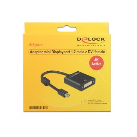 DeLOCK 62603 cavo e adattatore video 0,2 m mini Displayport 1.2 DVI-I 24+5 Nero (62603)