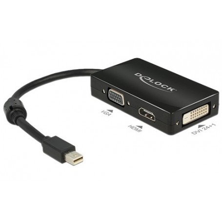 DeLOCK 0.16m DisplayPort/VGA + HDMI + DVI 0,16 m Mini DisplayPort VGA (D-Sub)+ HDMI + DVI Nero (62631)