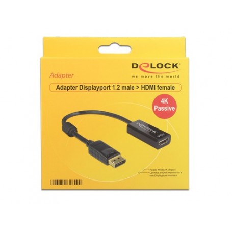 DeLOCK 62609 cavo e adattatore video 0,2 m DisplayPort HDMI Nero (62609)