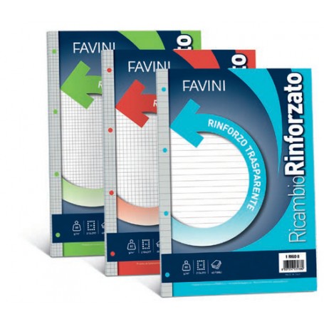 Favini Ricambio Rinforzato quaderno per scrivere A4 40 fogli Multicolore (A474764)