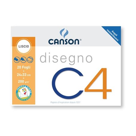 Canson C4 Blocco di carta da disegno 20 fogli (100500450)