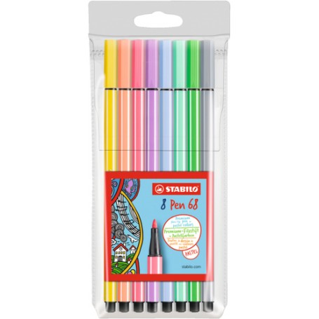 STABILO Pen 68 8er marcatore Medio Multicolore 8 pz (68/8-01)