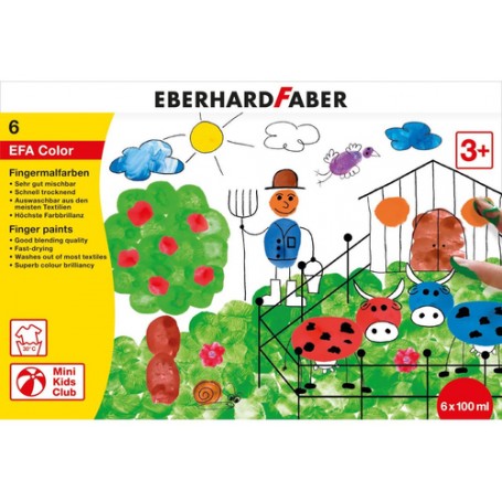 Eberhard Faber EFAColor pittura lavabili Nero, Blu, Verde, Rosso, Bianco, Giallo (578806)